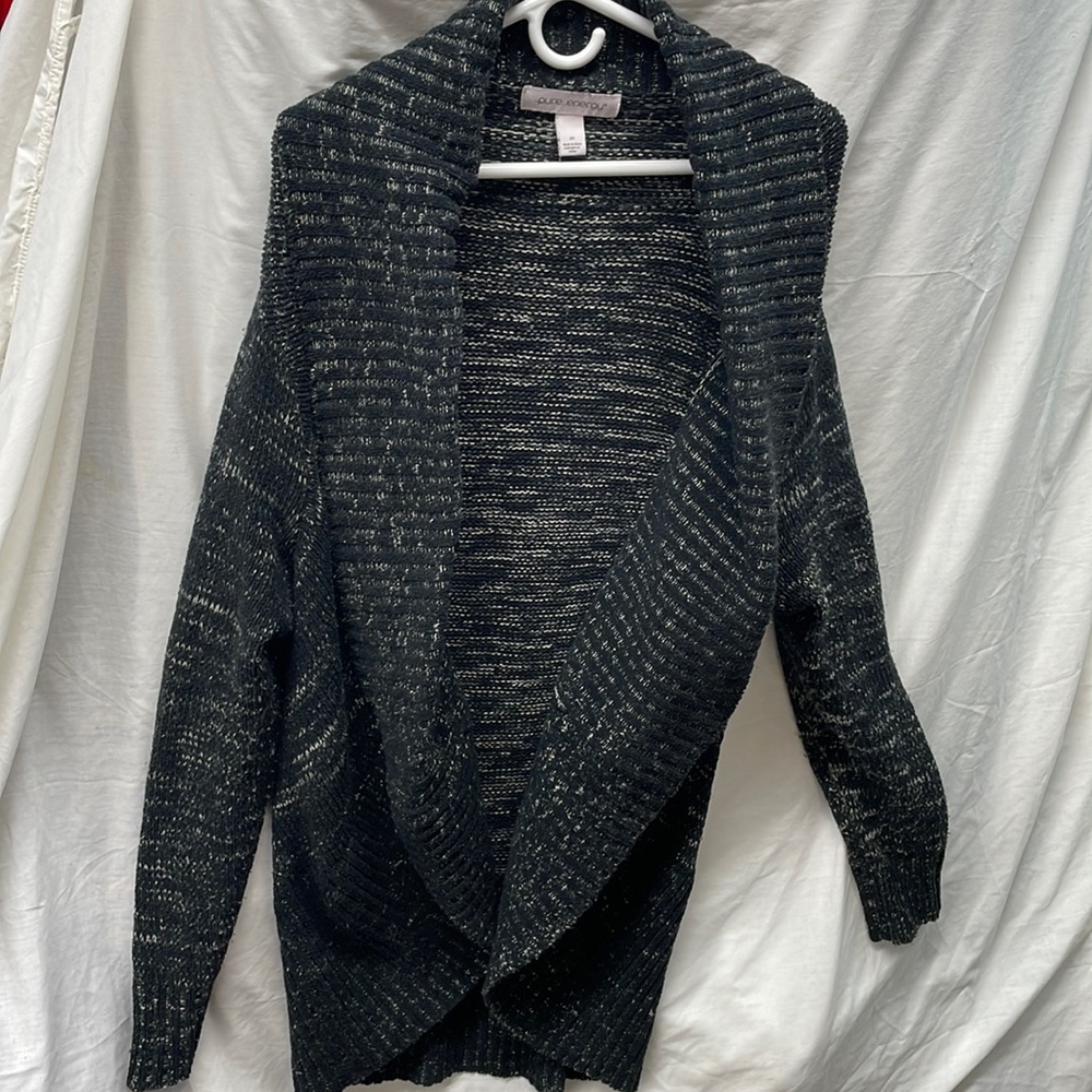 Pure energy cardigan open front knee length sweater sz 2x